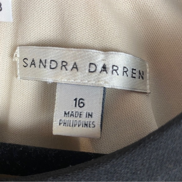 Sandra Darren Black Polka Dot Sleeveless Sheath Midi Dress Size 16 - Picture 5 of 9